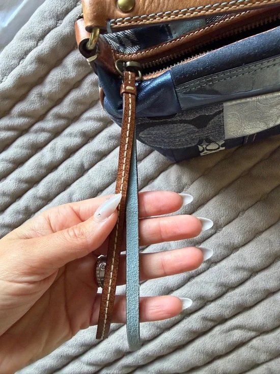 Coach Denim and Leather Patchwork Shoulder Bag - Blue, Tan - Picture 10 of 10